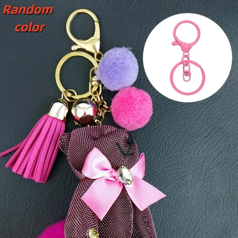 27pcs Colorful DIY Beaded Keychains Lobster Claw Clasp Jewelry Making Key Rings Keychain Clips DIY Crafts Jewelry Lanyards Bags