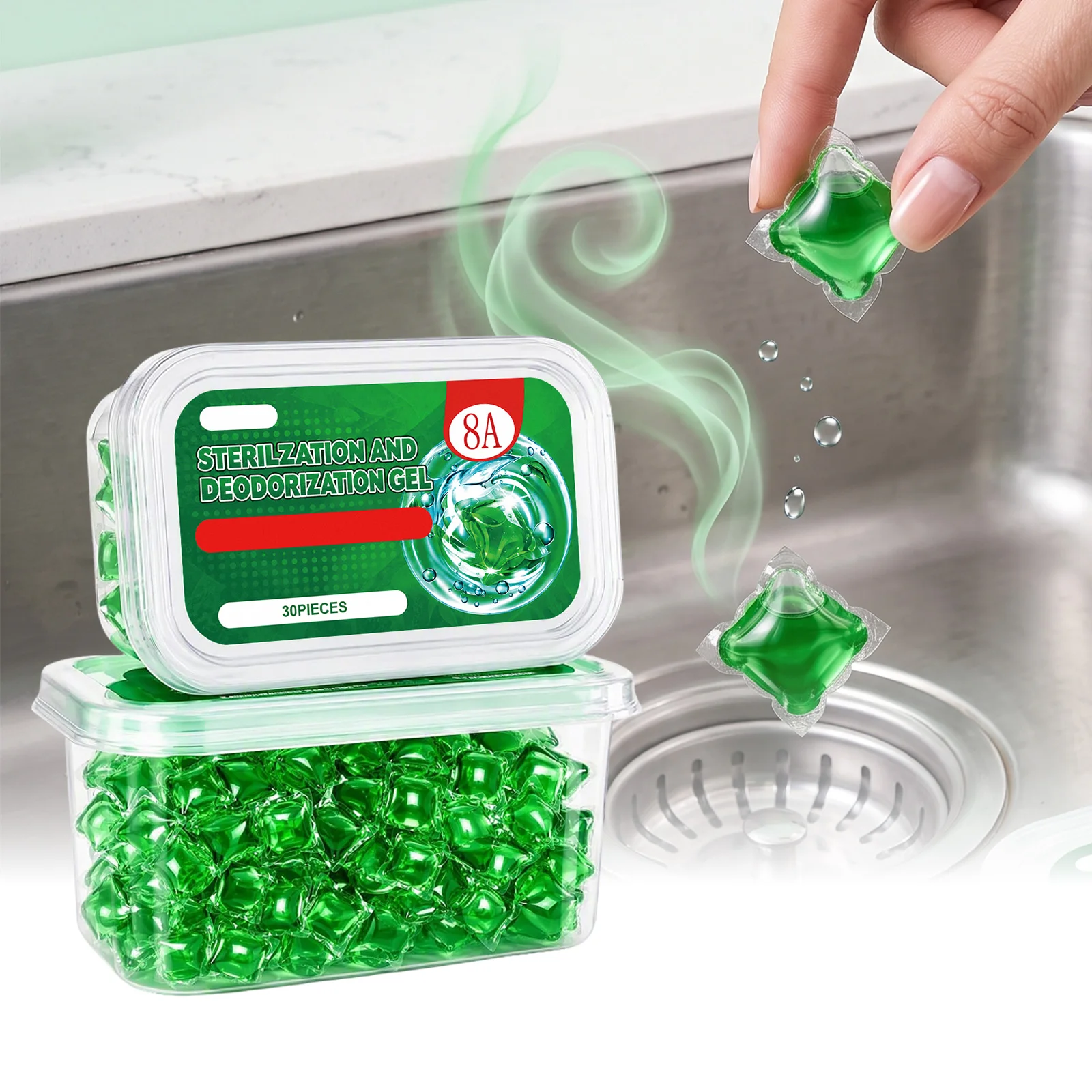 Drain Cleaning Gel Beads Pipe Unclogger Deodorant Clog Remover for Bathroom Sink Kitchen Sewer Home Odor Remover Airs Freshener
