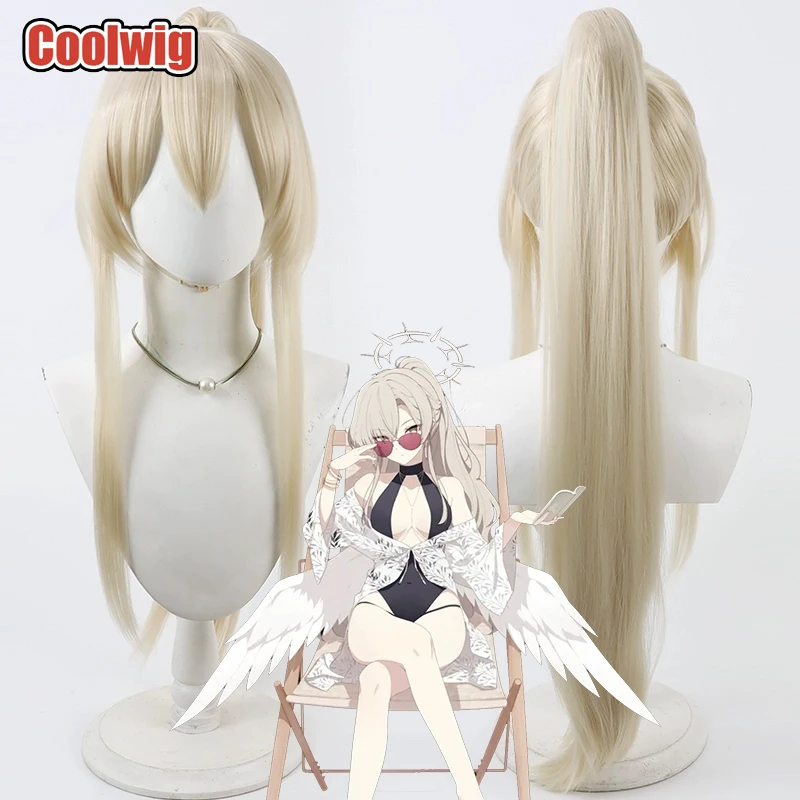 

Coolwig Synthetic Hair Kirifuji Nagisa Cosplay Wigs Blue Archive Kirifuji Nagisa 70cm Light Blonde Ponytail Wig Heat Resistant