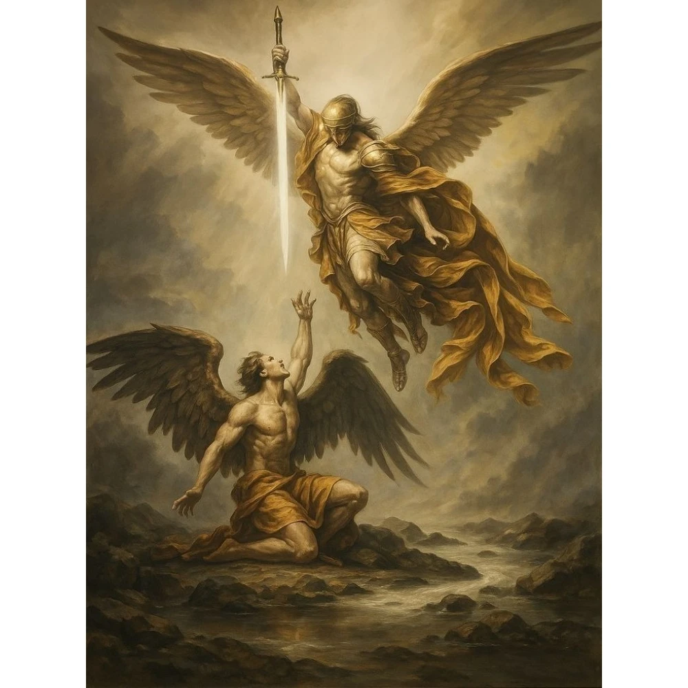 Angel Warrior Sword Divine Light Oil Painting By Numbers Canvas Art Wall Decor for Living Room Gift,Frameless