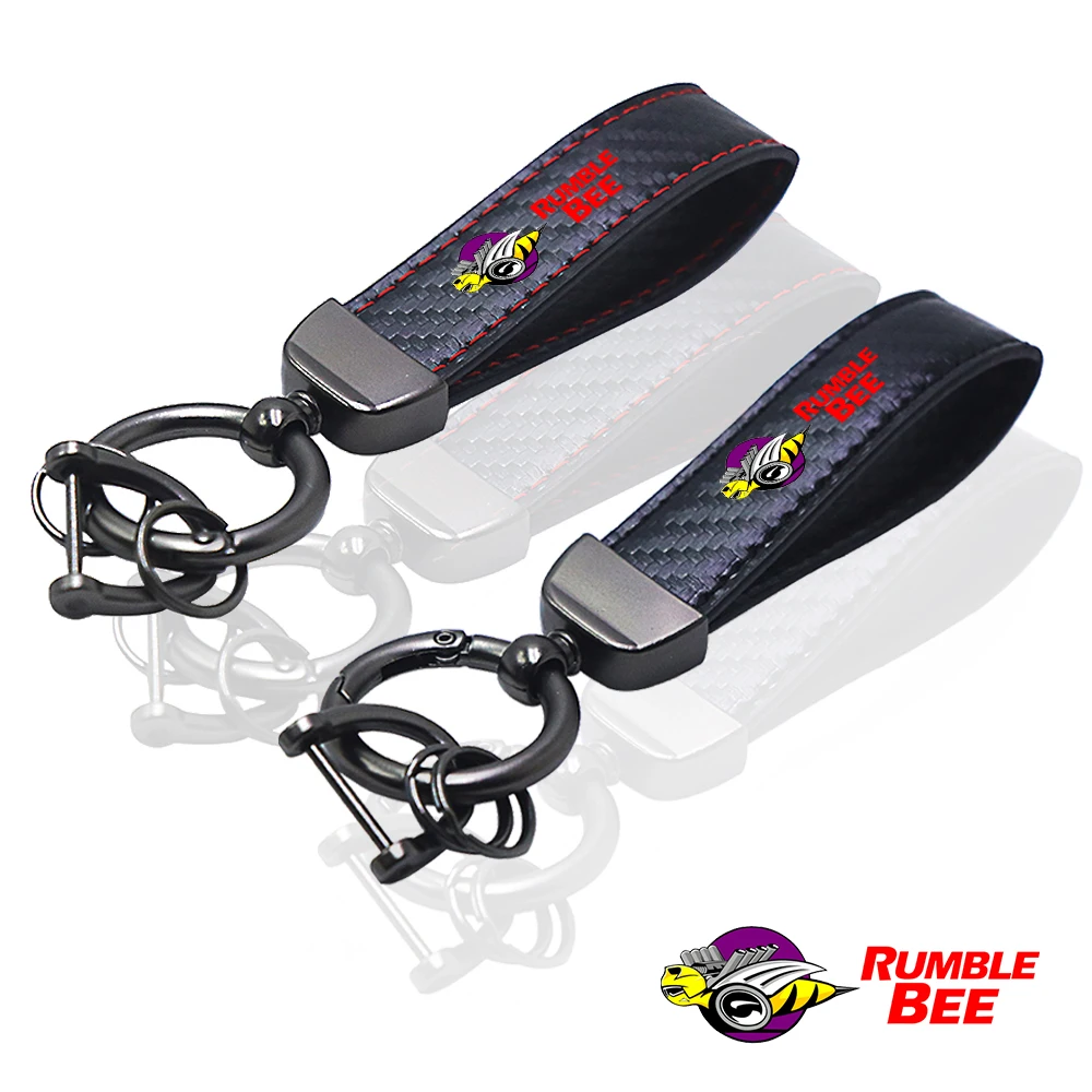 for Dodge rumble bee supre ram 1500 6.4l Scatpack car Key chain Rings carbon fiber keychain car Accessories