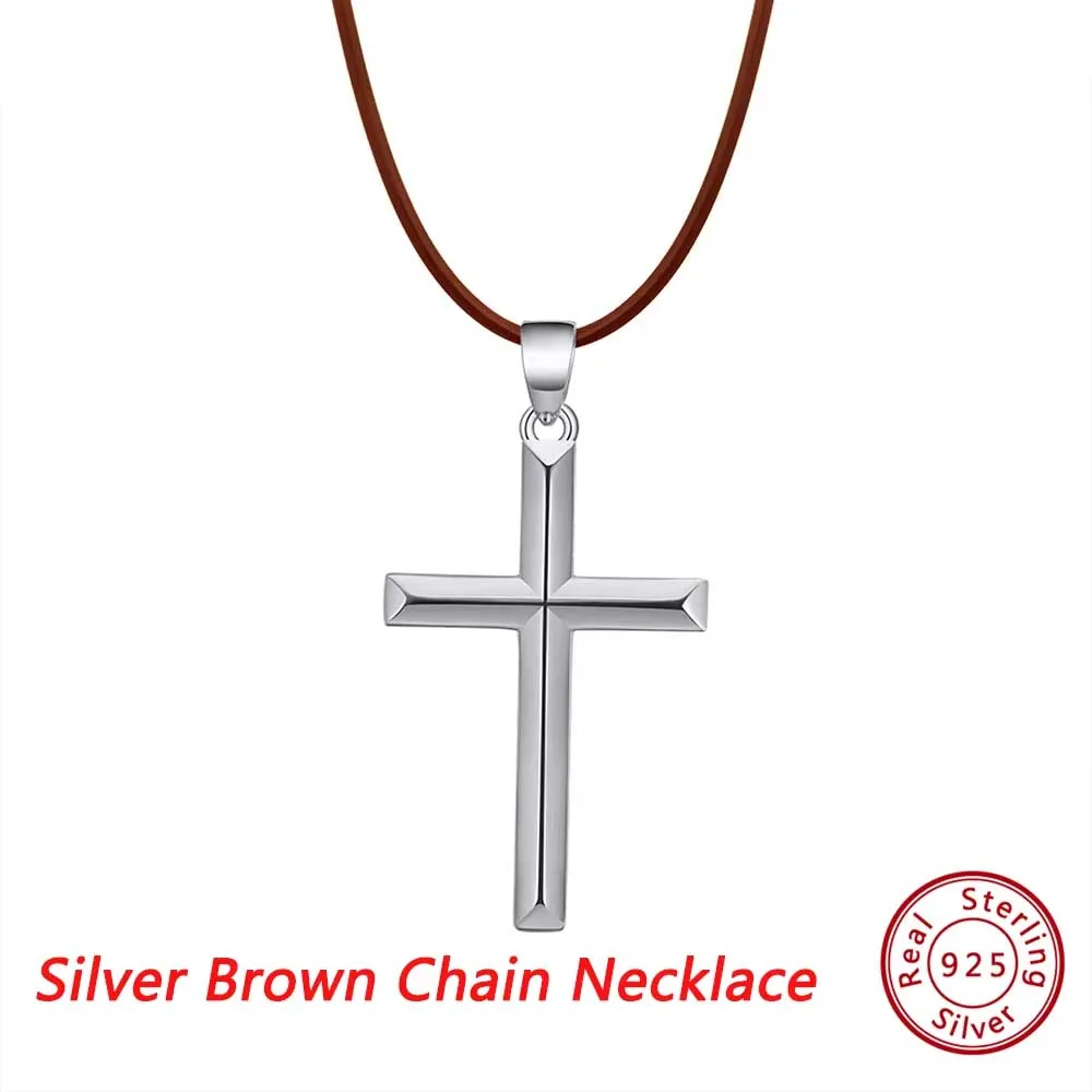 ORSA JEWELS Neue authentische 14 Karat vergoldete Kreuz-Halskette für Damen und Herren, Paarschmuck, Geschenke, Heiliges Religionskreuz, 925er Silber, NMN01