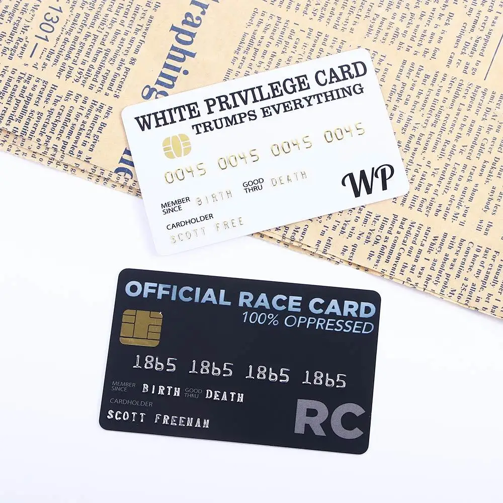 Black White Privilege Card Credit Card Trumps Everything Official Race Card Gag Novelty Wallet Size Collectable Laminated Gift