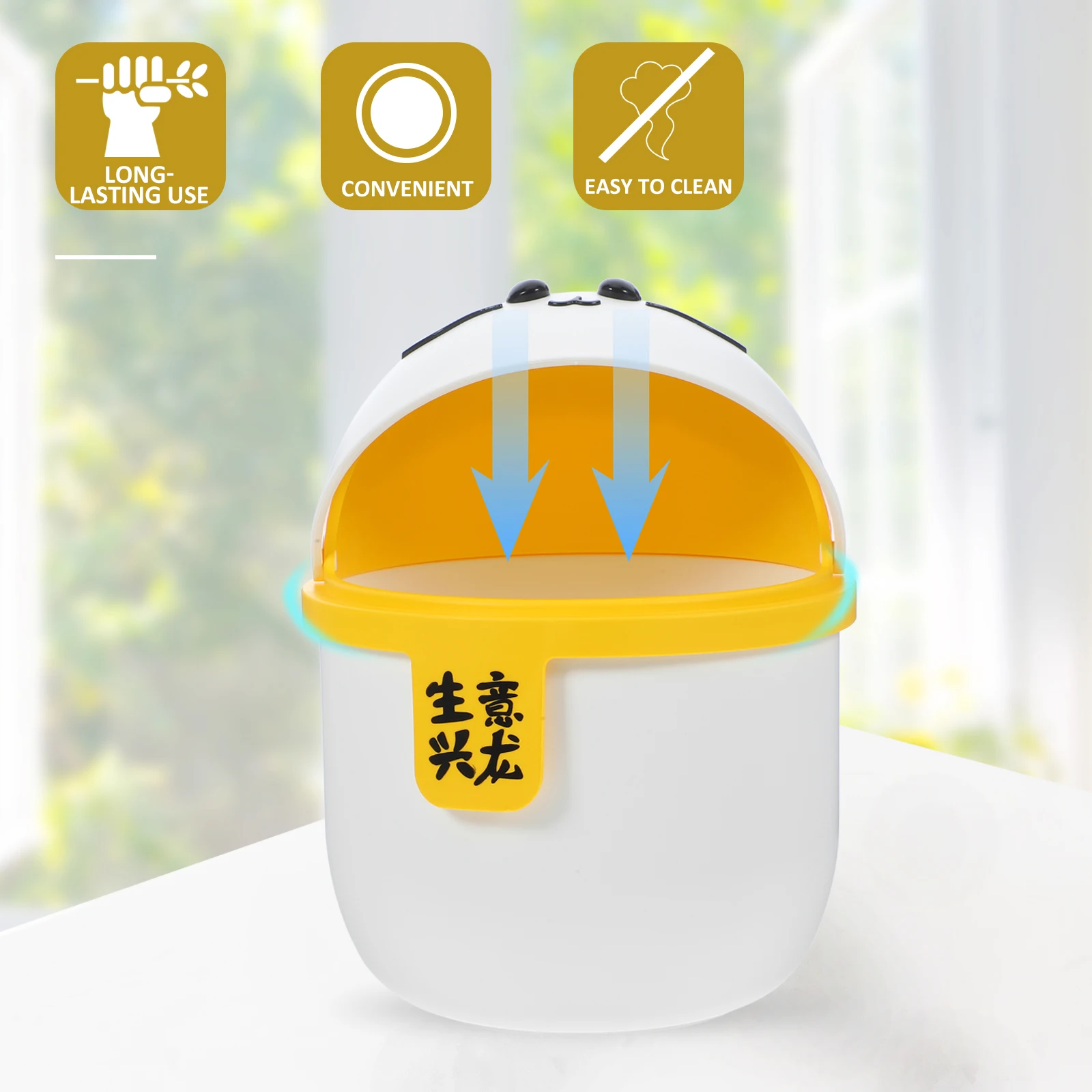 

Desktop Trash Can Garbage with Lid Miniature Office Bin Trashcan Small Waste Basket