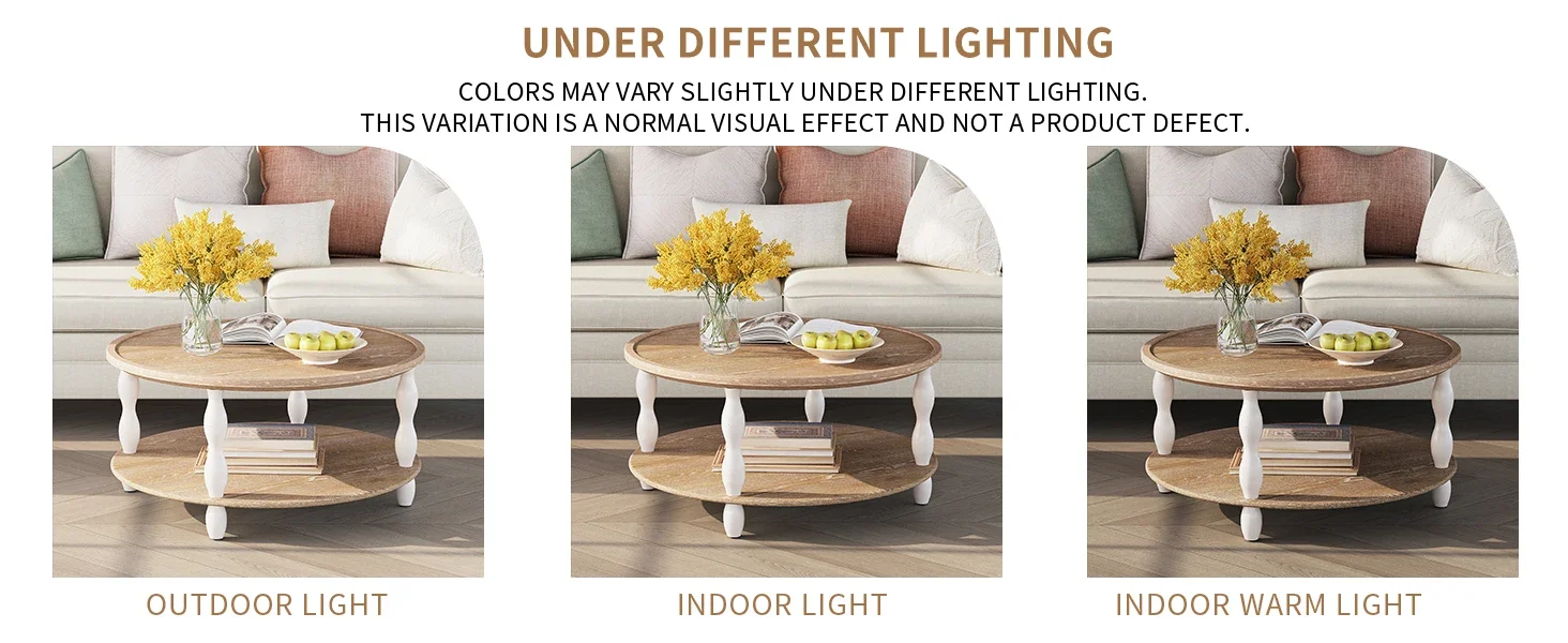 Cream beige coffee table surface finish detail
