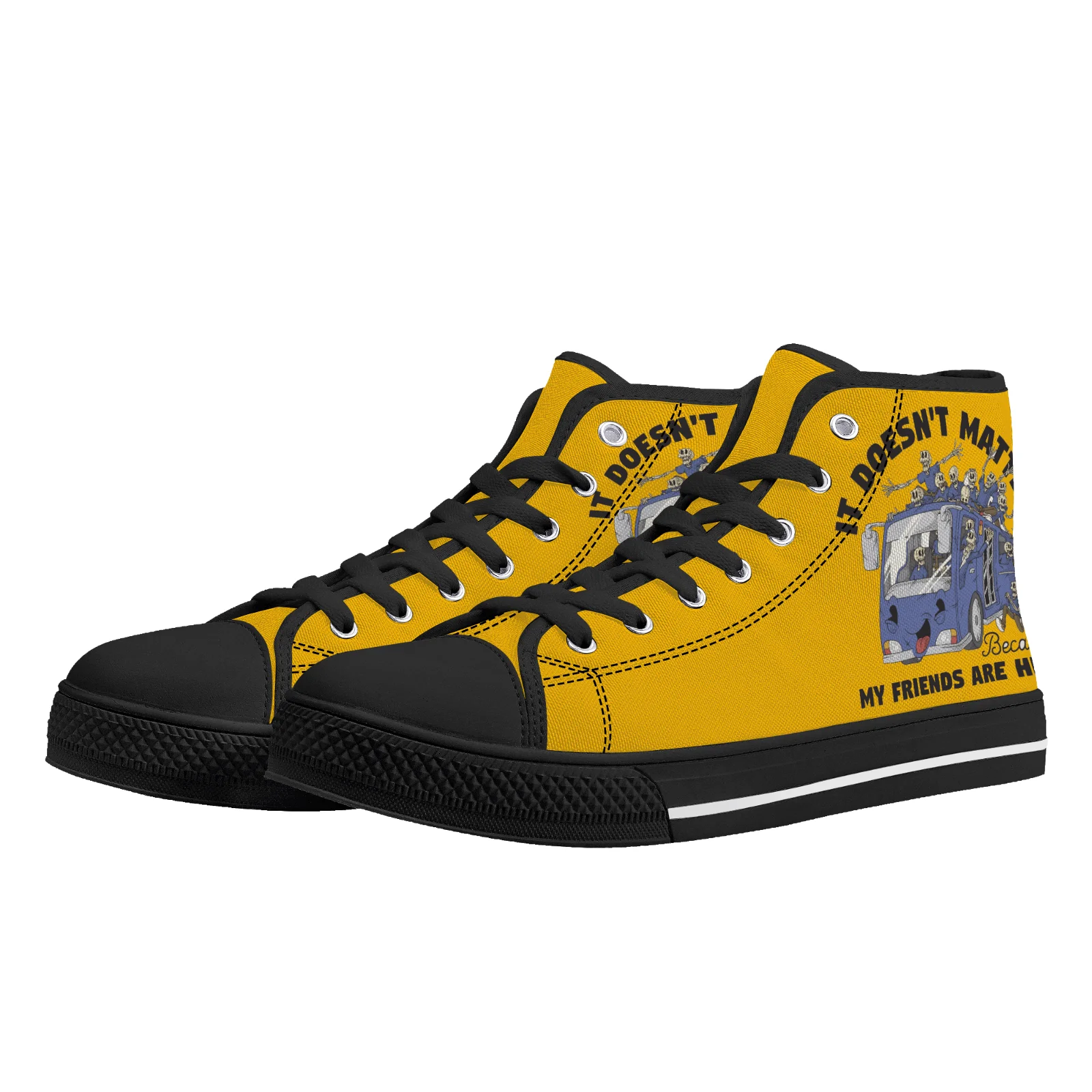 

Customizable My friends are here high-top canvas shoes, denim shoes, casual sneakers for boys and girls, Eur sizes 35-48