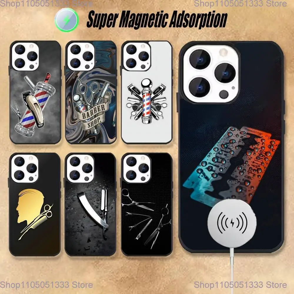 

Barber Shop Hair Stylist Salon Phone Case For iPhone 17,16,15,14,13,12,11,Pro,Max,Plus,Magsafe,Magnetic Wireless Charging Case