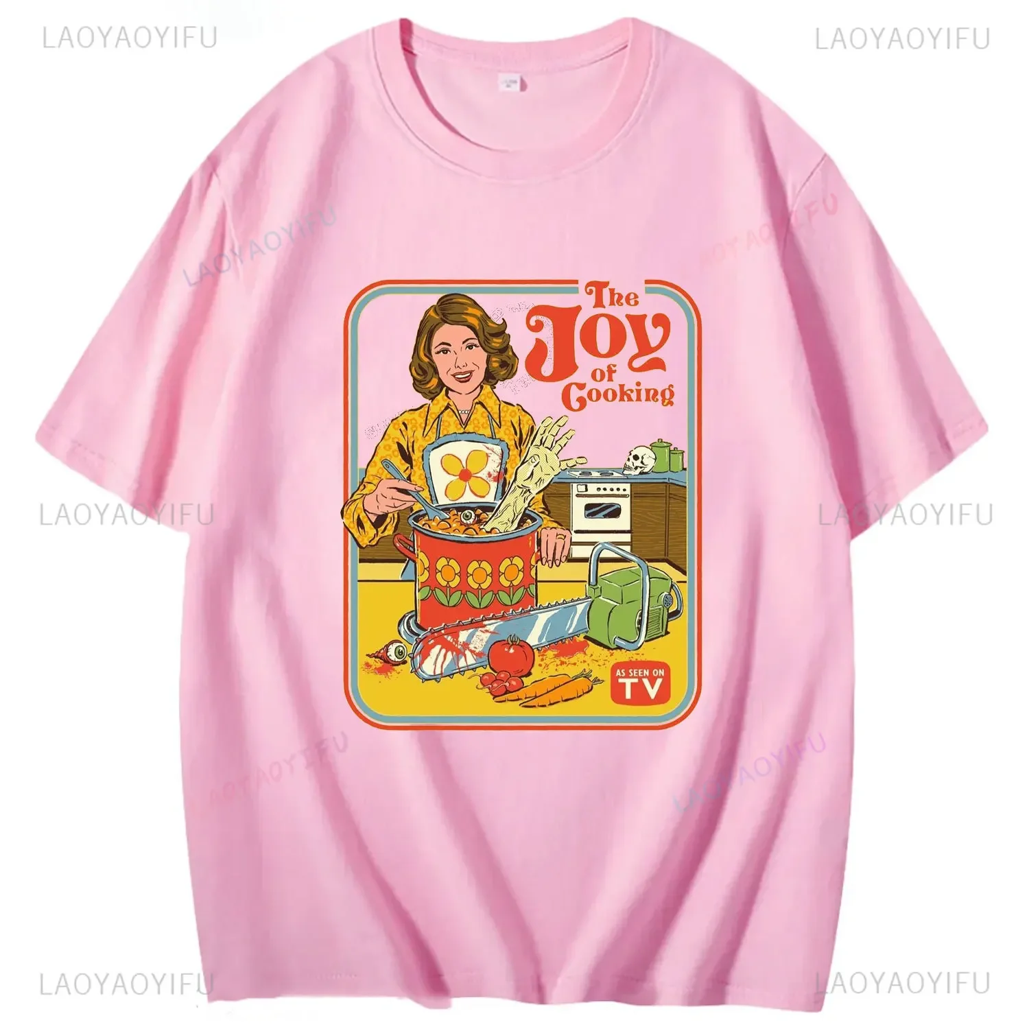 Fashion Horror Comic Series The Joy of Cooking Women Men Clothes Cotton T-Shirts Unique Creative Cartoon T Shirts Streetwear Top