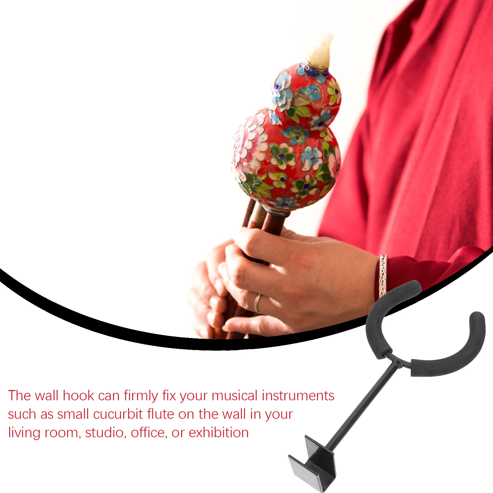 

Cucurbit Flute Cucurbit Flute Wall Shelf Iron Wall Mount Bracket Instrument Shelf Hook Storage Solution Musical Accessories