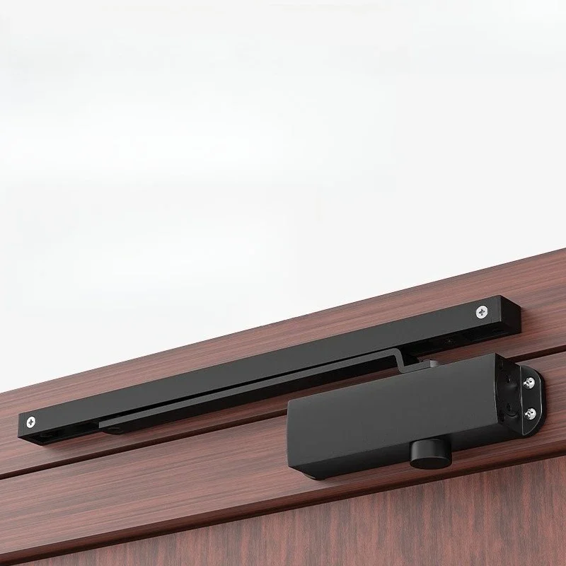 Aluminum alloy door guide rail type door closer, hydraulic buffer, automatic door closer positioning
