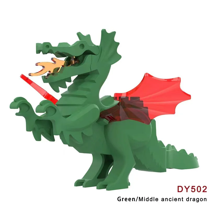 MOC Medieval Dragon Action Knights Warrior Figures Scene Building Block DY501-DY504 Military Pets Diy Accessories Toy Boy Gift