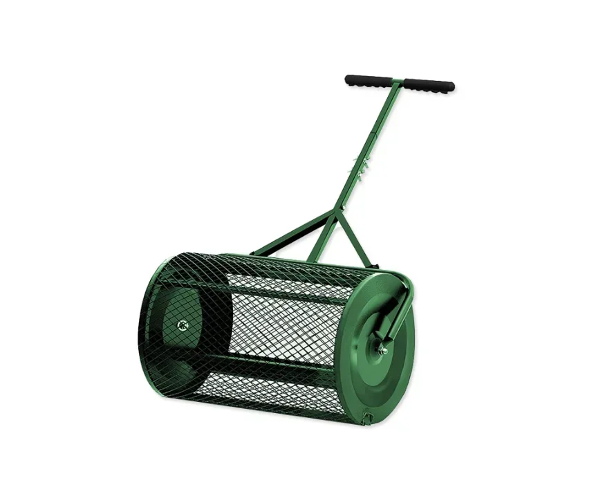 Spreader Roller Peat Moss Spreader For Planting, Seeding, Durable Lightweight Metal Mesh Spreader For Lawn