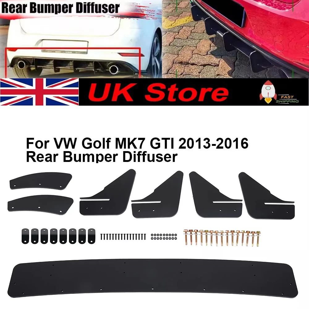 Dla VW Golf 7 MK7 GTI Tylny dyfuzor płetwy i boczne rozdzielacze Spoiler Body Kit 13-16 Akcesoria Auto Części zewnętrzne Modyfikacja
