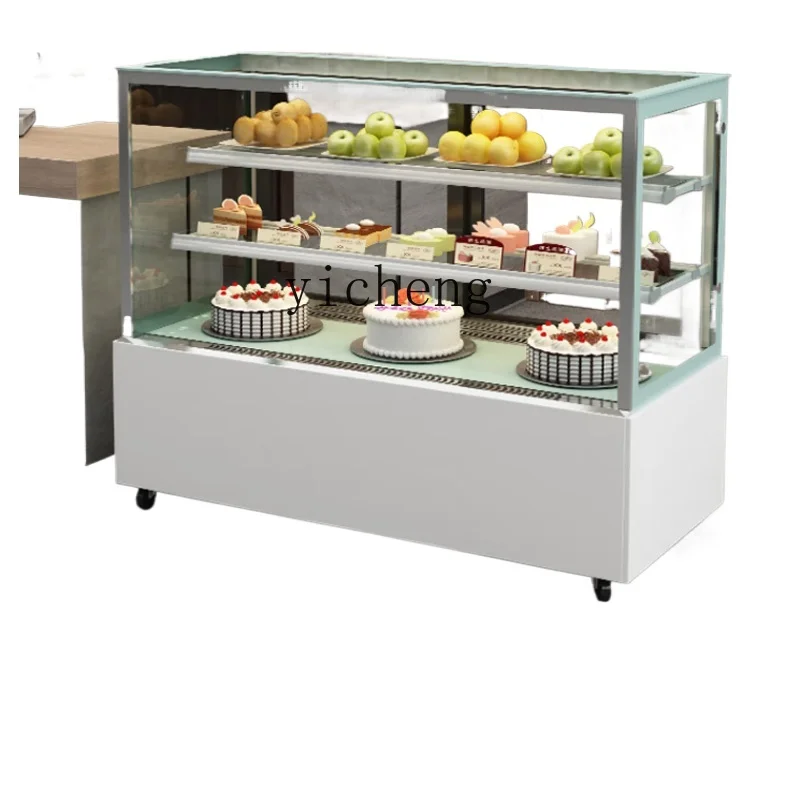 Tqh Cake Counter Refrigerated Air Cooled Display Cabinet Western Point Cooked Food Duck Neck Milk Tea Shop Fruit Fresh Cabinet