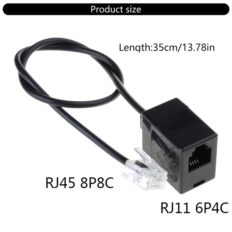 Easy Plugs In RJ45 To RJ11 Adapter Cable, Stable Ethernet To Phone Line Connector Landline Connection Wire Replacement