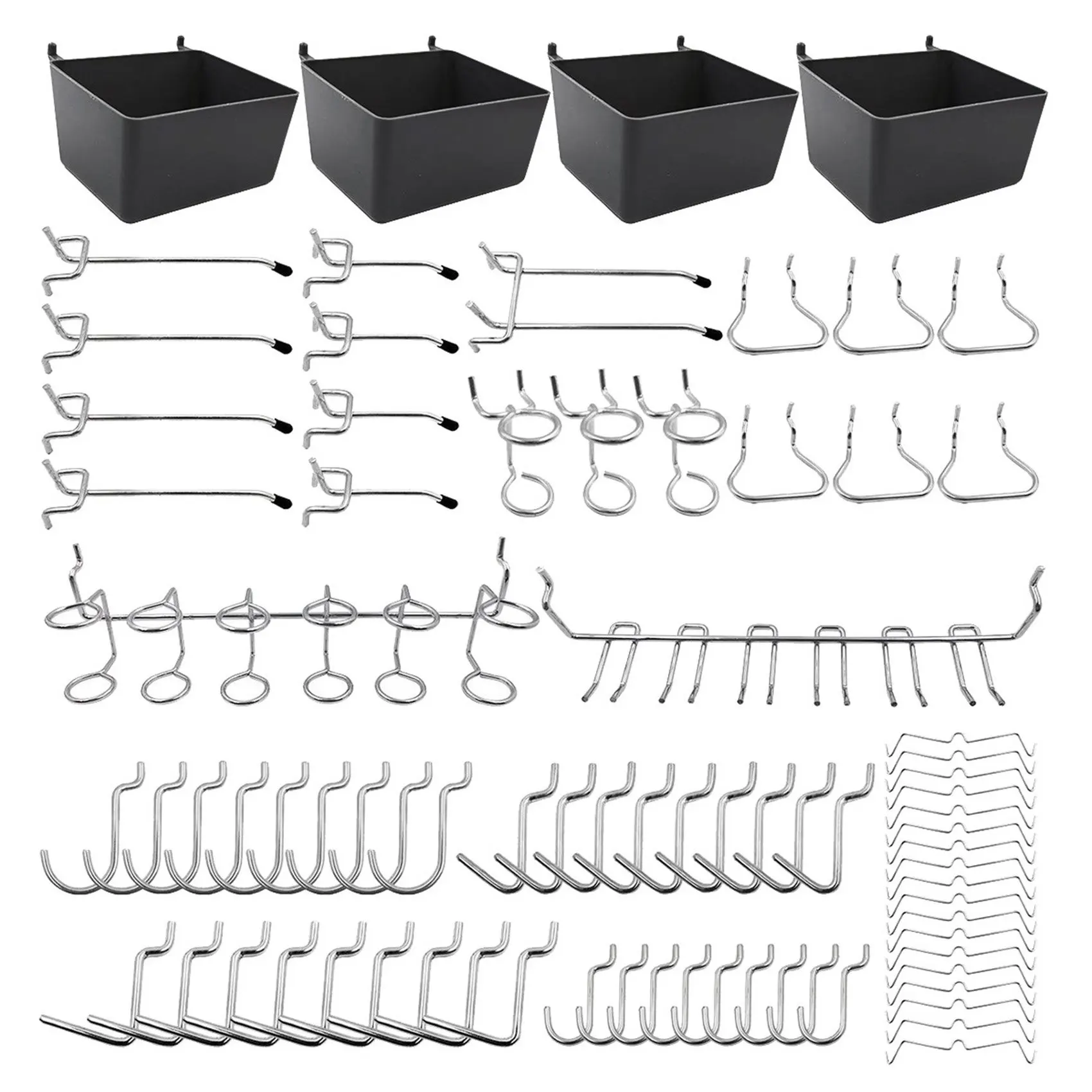 AT05-80 Piece Pegboard Hooks Assortment With Pegboard Bins, Peg Locks, For Organizing Various Tools For Kitchen Craft Room