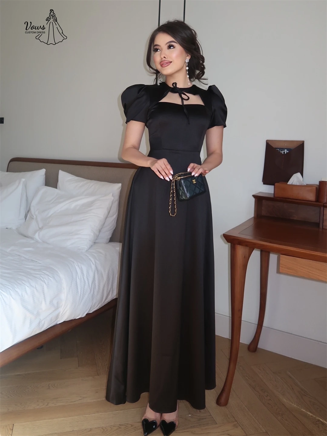 Vows Line فساتين سهرة أنيقة مصنوعة حسب الطلب فساتين نسائية أنيقة للمناسبات الخاصة فستان حفلة موسيقية نسائي أسود 2025 Gala