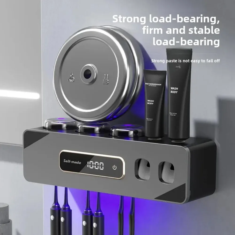 Soporte de almacenamiento desinfectante de cepillo Dental con luz UV inteligente montado en la pared No requiere perforación soporte de cepillo de dientes eléctrico para Baño