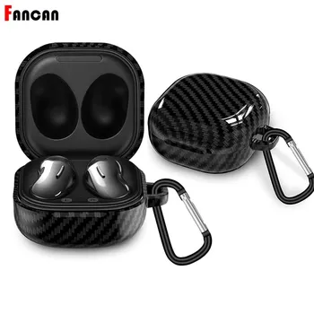 용 Samsung Galaxy Buds Live Case Carbon 섬유 키 체인 PC Hard Shock 보호 럭셔리 For Galaxy 버드 2 Case /Pro Case 