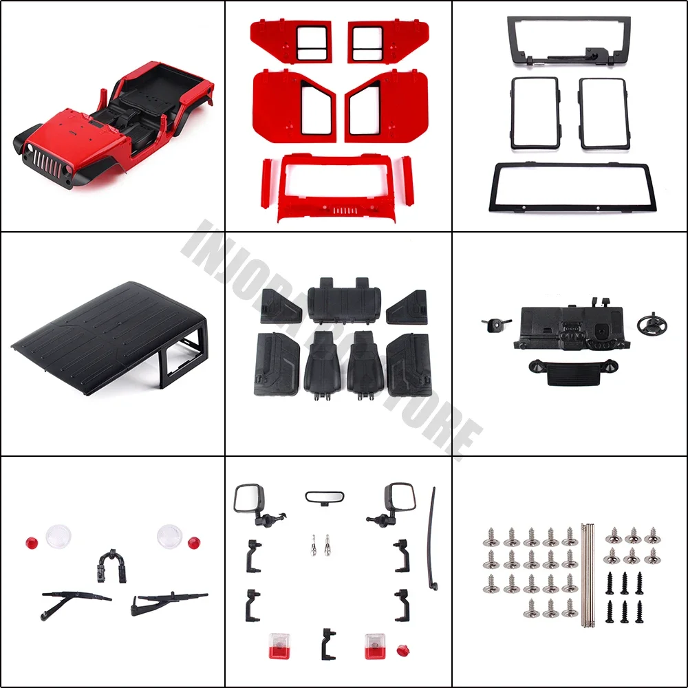 1/10 RC Rock Crawler Unassembled Kit 12.3inch 313mm Wheelbase Body Shell for Axial SCX10 & SCX10 II 90046 90047