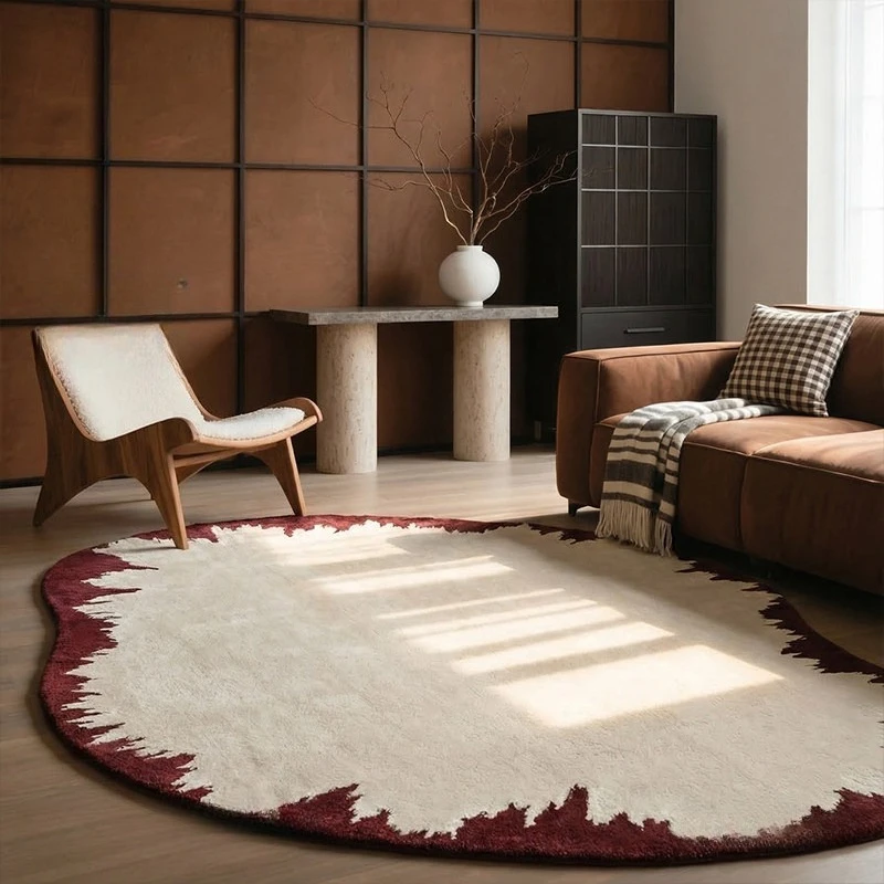 Irregular Shape Living Room Decoration Carpet Light Luxury Rugs for Bedroom Fluffy Soft Lounge Floor Mat Thick Plush Bedside Rug