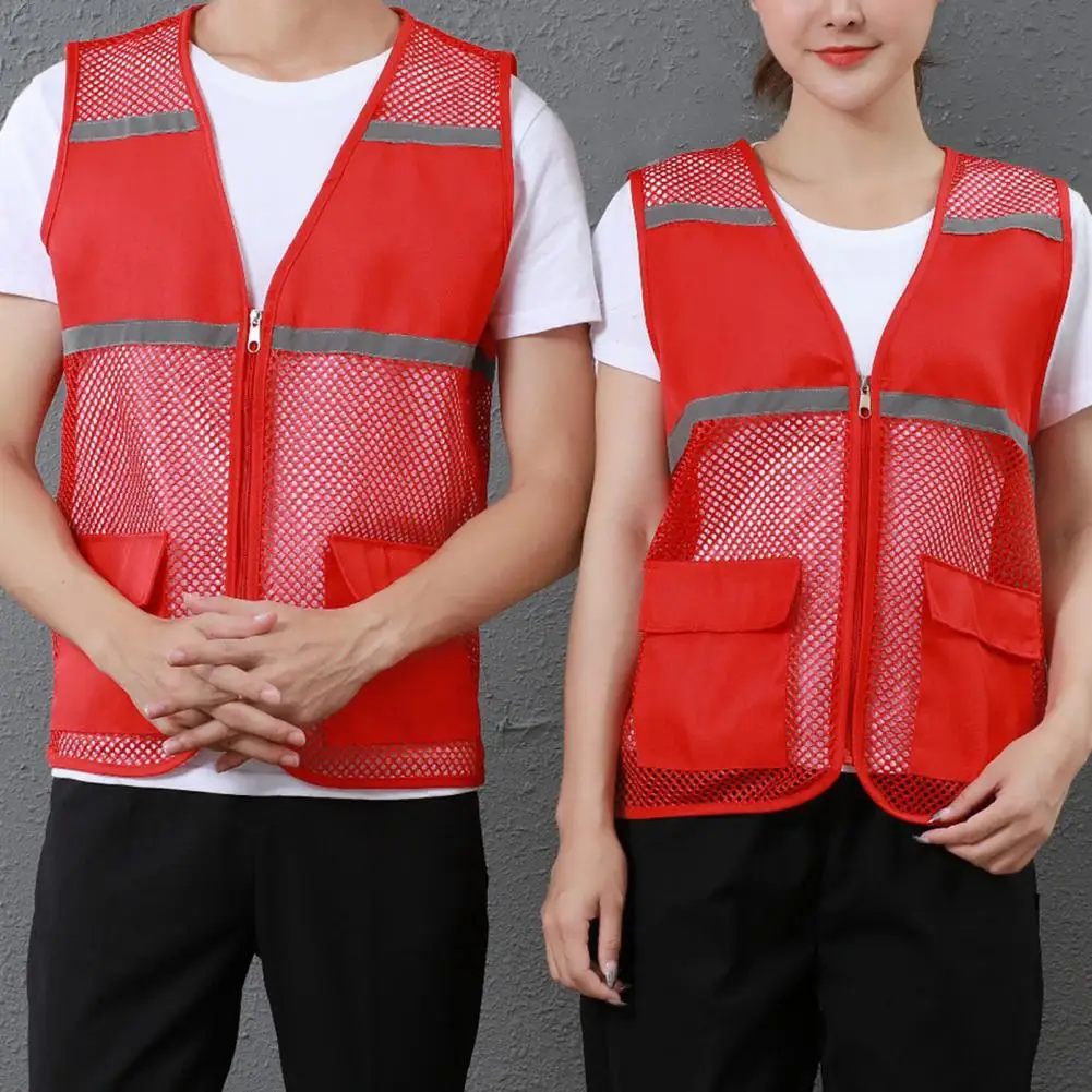 

Durable Lightweight Sleeveless Polyester Non-fading Cardigan Volunteer Vest Coat Volunteer Waistcoat Attracting Attention