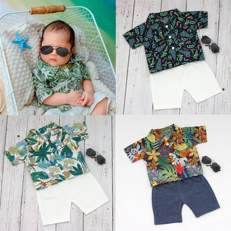 ❤️Newborn Photography Beach Clothing Shirt+Shorts+Glasses 3Pcs/Set Baby Boy Photo Props Accessories Studio Shoot Clothes Outfits