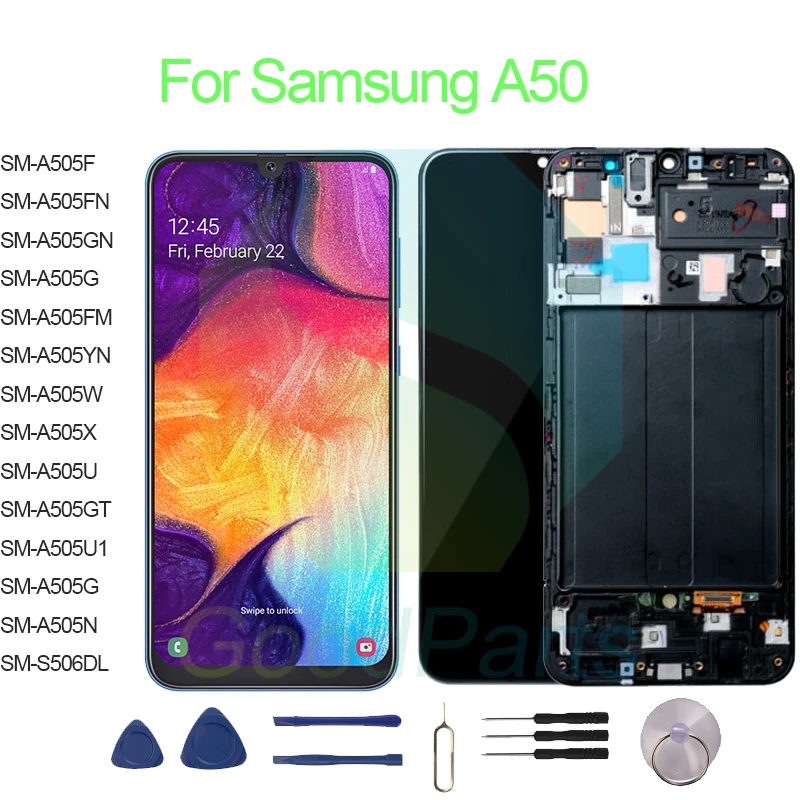 

For Samsung A50 Screen Display Replacement 2340*1080 SM-A505F/FN/GN/G/FM/YN/W/X/U/GT/U1/G/N,SM-S506DL A50 LCD Touch Digitizer