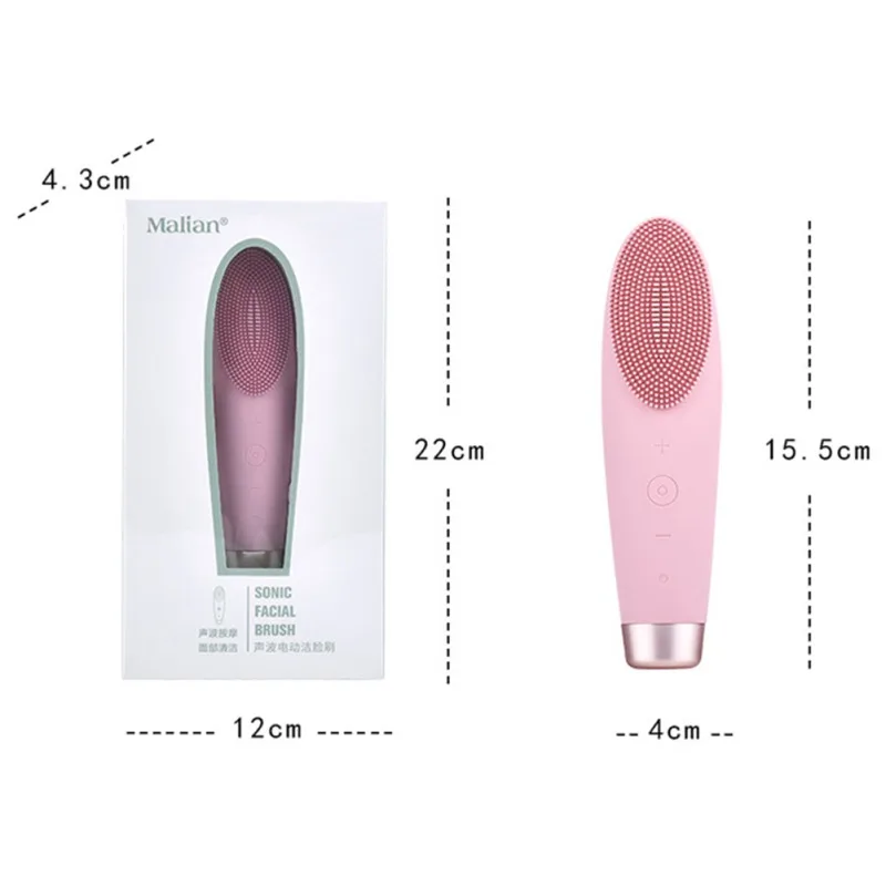 Face Washing Beauty Instrument Vibrating Facial Massage Cleansing Device Face Cleaning Brush Silicone Sonic Vibration Charging