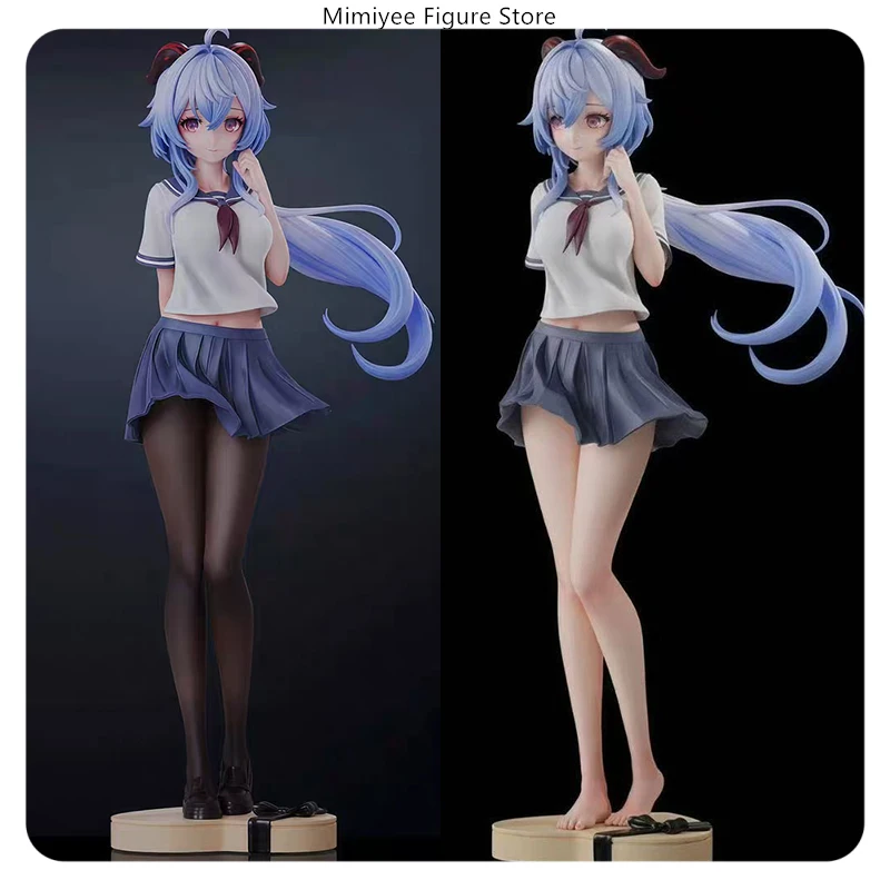 

Фигурка Genshin Impact Гань Юй в школьной форме (специальная версия) 25 см, с голыми ногами/в черных чулках, аниме-статуэтка, украшение для рабочего стола, подарок