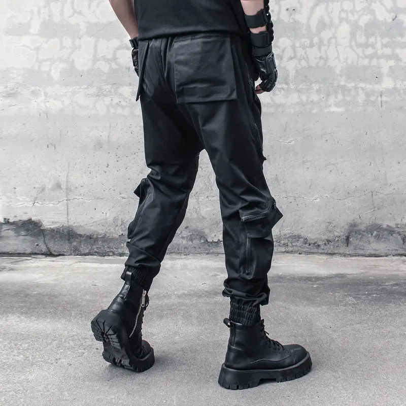 Designer Design Techwear Large Pocket Ankle Banded Working Pants Personality Stitching Dark Trendy Loose Tactics
