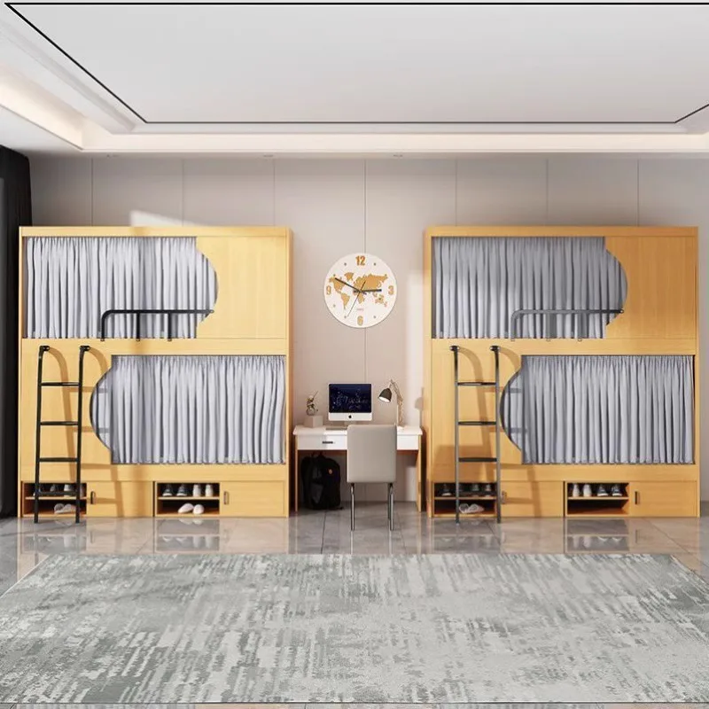 All-inclusive bunk beds for staff and student dormitories, solid wood bunk beds, all-inclusive space capsule homestays,