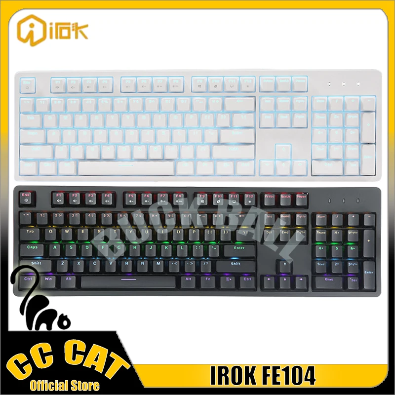 

IROK FE104 Mechanical Keyboard Wired Keyboards Gaming Keyboards Tri-Mode 104 Keys Customization ABS Hot-Swap RGB Gamer Keyboards