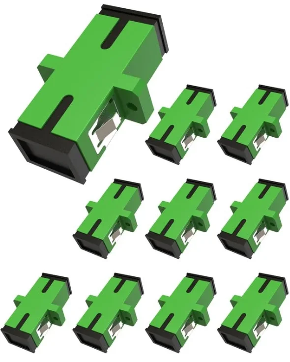 10PCS SC/APC Fiber Optic Adapter Simplex Single Mode Female to Female Coupler FTTH Connector Green