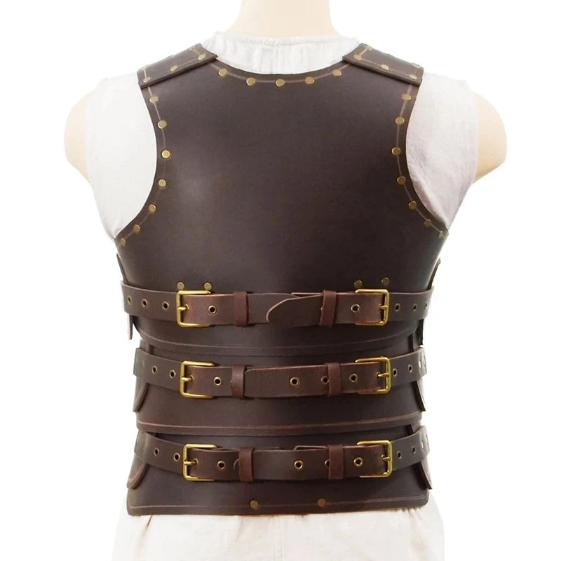 Středověký vikingové jezdec gladiator komora brnění steampunk PU kůže breastplate tílko gotický LARP tílko kyrys cosplais kostým