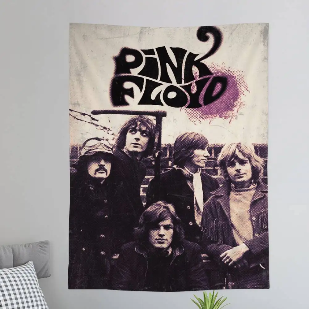 Rock P-Pink F-Floyd Anime Tapestry Hanging Tarot Hippie Wall Rugs Dorm Home Decor