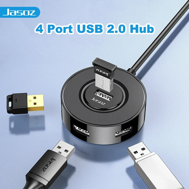 Jasoz Đa Hub USB 2.0 Bộ Chia USB 4 Cổng Tốc Độ Cao USB 2.0 Adapter Tất Cả Trong Một Hab Giãn Nở cho Máy Tính Phụ Kiện Máy Tính