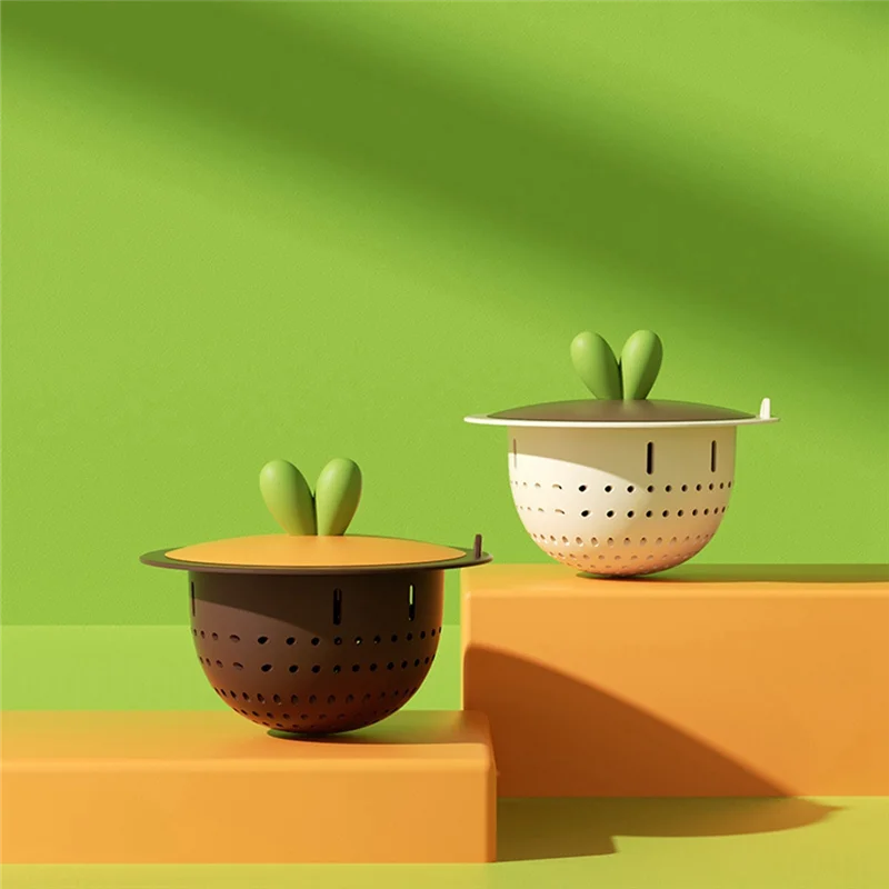 

A59Z-2 шт., раковина в форме редиса с рисунком, сито для мусора, кухонная раковина для ванной комнаты, антизасоряющийся сливной фильтр, белый, простая установка