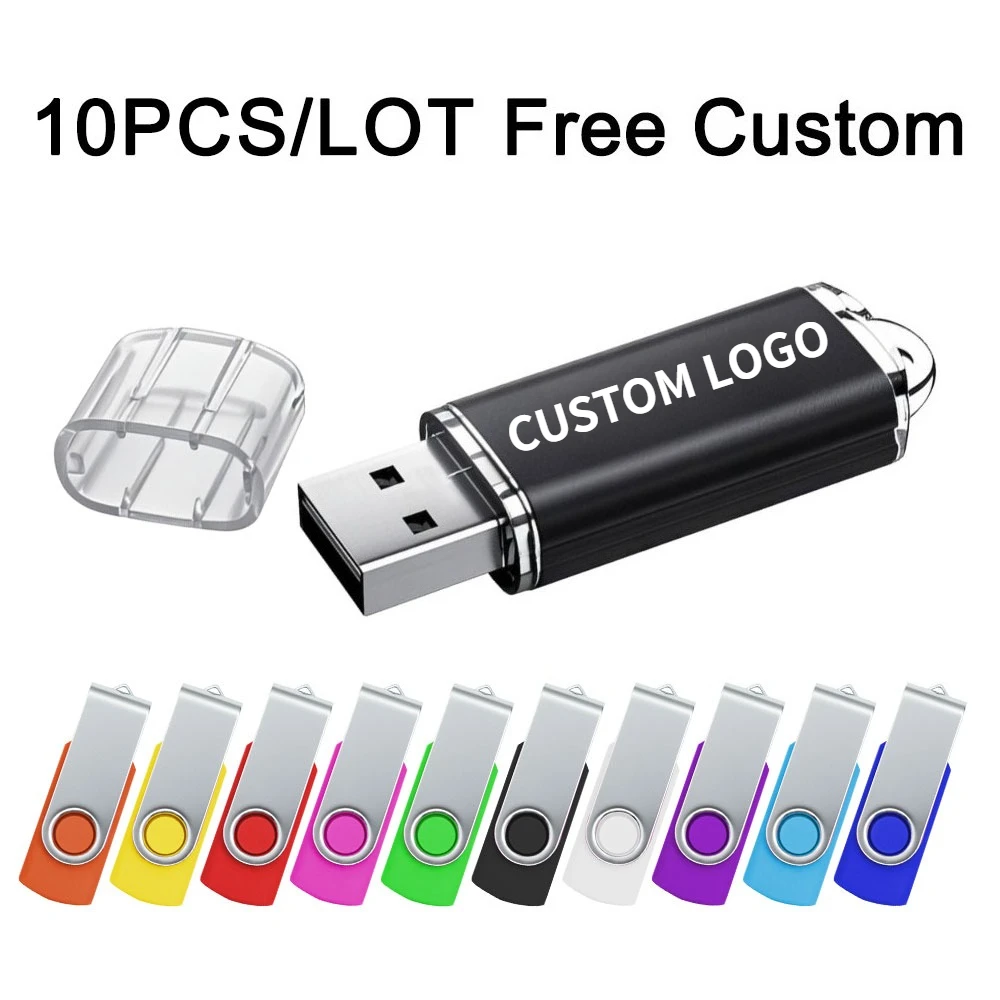 

10PCS/lot Metal USB Flash Pen Drive 4GB 8GB 16G Pendrive 32GB 64G Memory Stick Real Capacity U Disk Cle Usb Free Customized LOGO