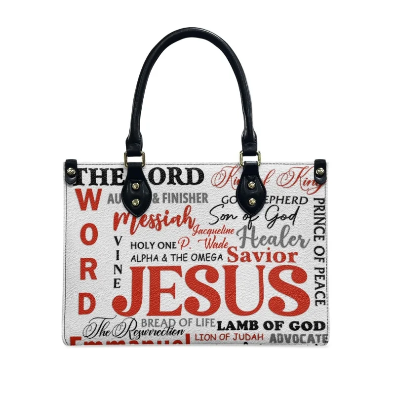 Bolso de mano de cuero con estampado de Jesús, el Señor, el rey del Rey, estrella del Este, informal, femenino