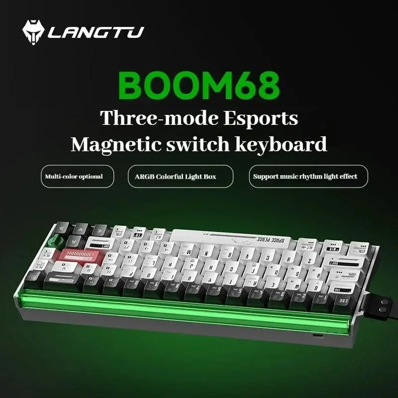 

LANGTU BOOM68 Magnetic Switch Esports Keyboard Tri-mode Wired Dual 8k Polling Rate Custom Gaming Keyboard Windows/MAC