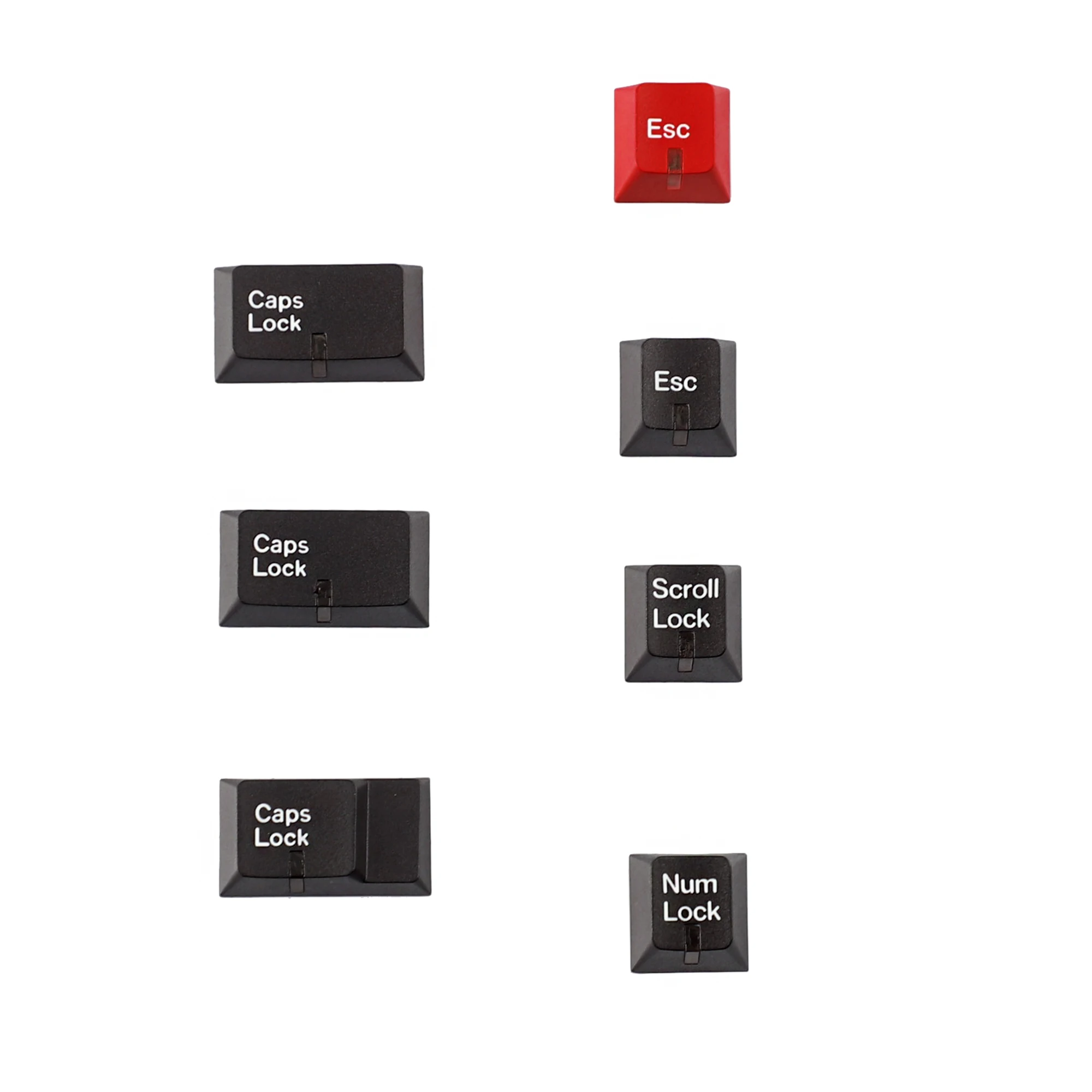 YMDK 7 Keys Lamp Cap Cherry Profile White Black Caps Lock/Num/Esc PBT Dye Sub Top Print Keycaps for MX Mechanical Keyboard