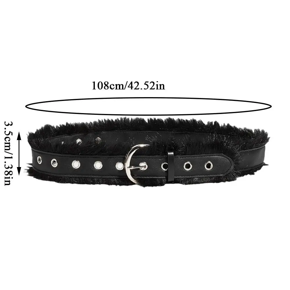 حزام العيينة المعدنية القطيفة بولي حزام حزام جلد فو الفراء أحزمة الخصر العصرية الخصر سلسلة الموضة ديكور يومي العصابات الملابس مفيدة #6