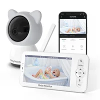 Babystar-Monitor de bebé con Wifi, 5 pulgadas, HD, LCD, vídeo, cámara para bebé, niñera, teléfono móvil, Control por aplicación, canciones de cuna PTZ para recién nacidos