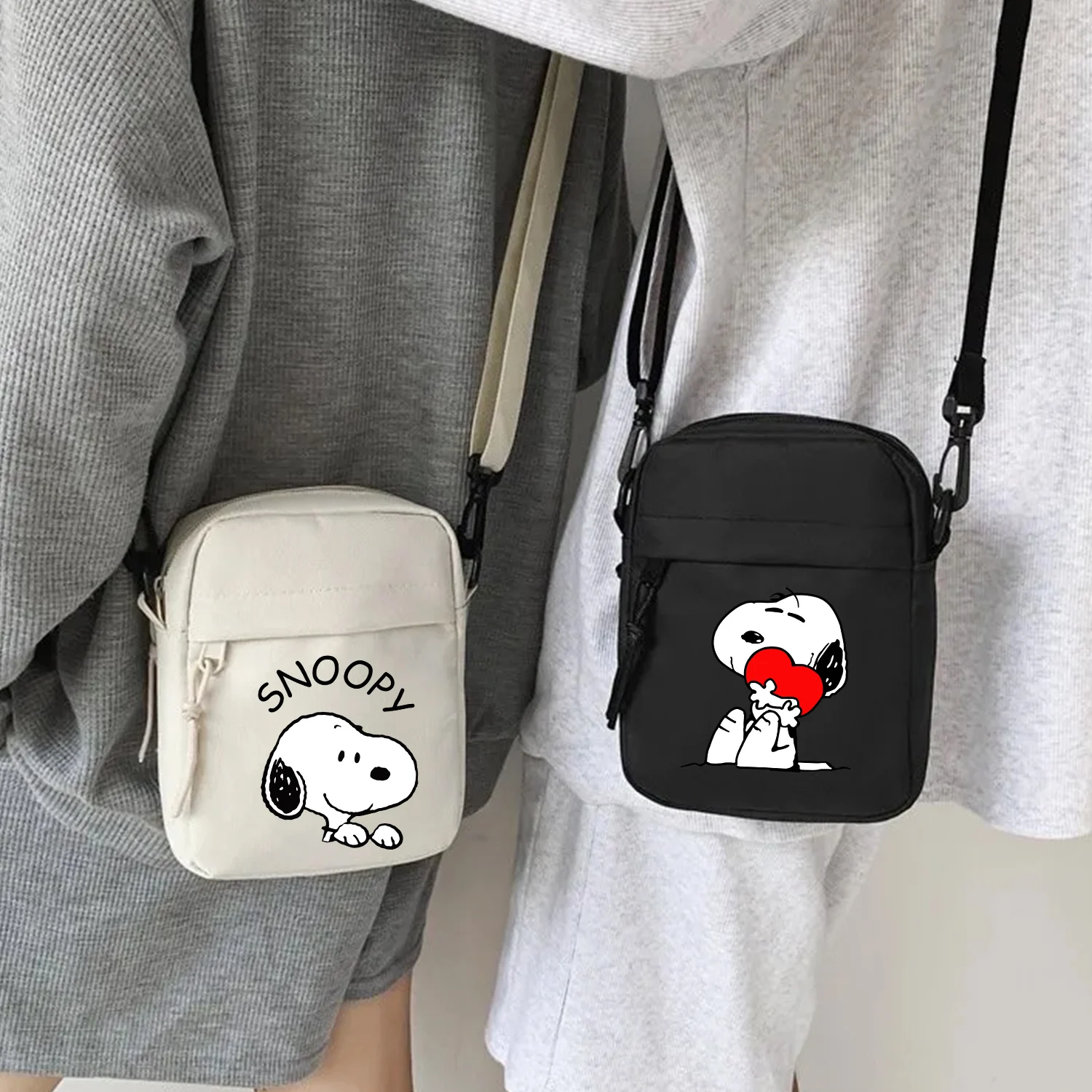 

Snoopy новая сумка через плечо для мужчин и женщин, сумки через плечо с героями мультфильмов, двухэтажная сумка для хранения, модная квадратная спортивная сумка большой вместимости, подарок
