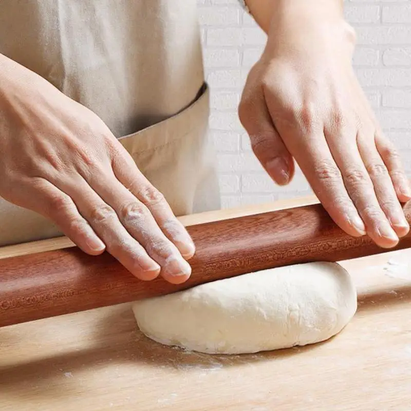 30cm Wooden Rolling Pin Dough Roller Heavy Duty Fondant Pastry Tool for Baking Decorating Bread Pizza Kitchen