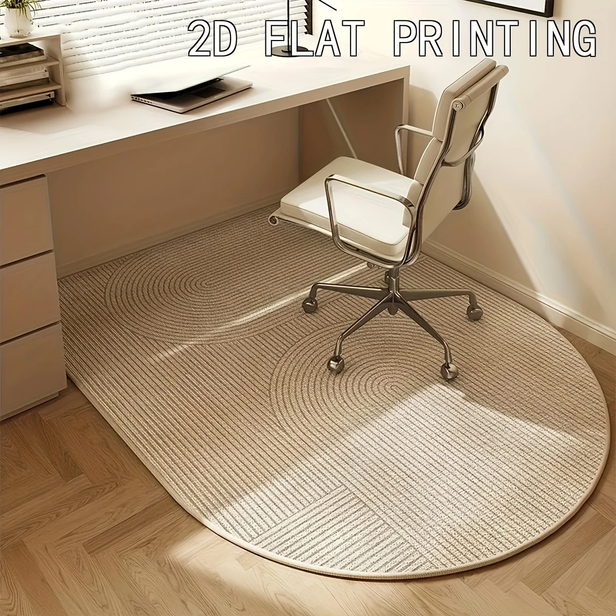 VIKAMA Office Chair Mat With Elegant Print Swivel Chair Study Chair Floor Protection Mat Under Desk Carpet Home Decorative Mat