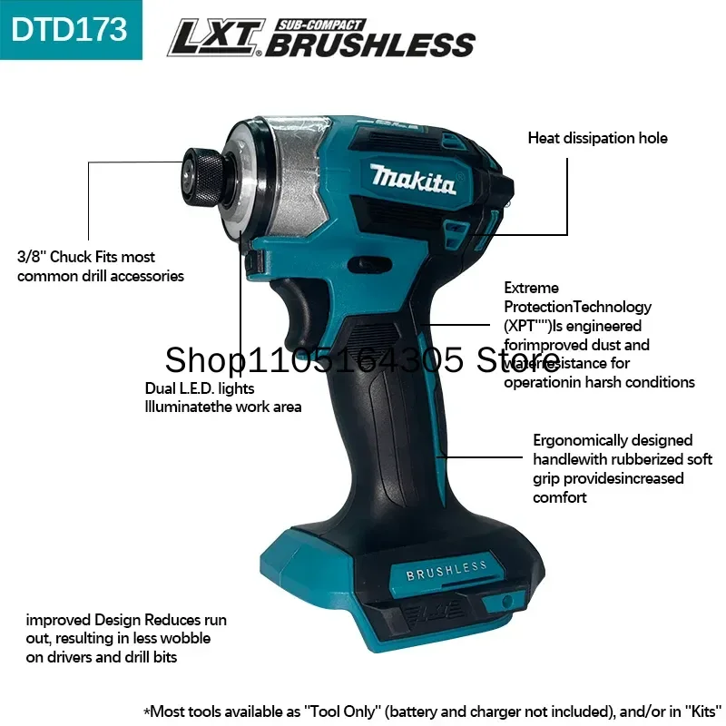 

Makita 18 В DTD173 3600 об/мин Аккумуляторная ударная отвертка Высокоскоростная ударная отвертка Многофункциональная древесина