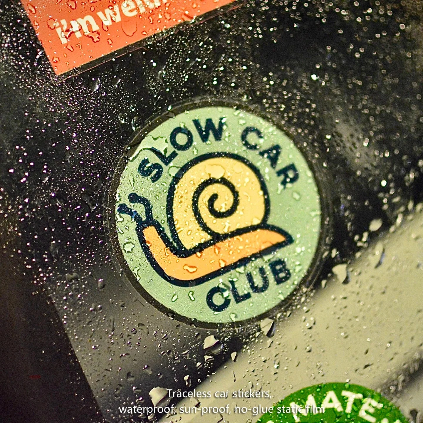 Snail Slow Club windshield rear static sticker, can be affixed to the inside of the glass, JDM car and motorcycle stickers