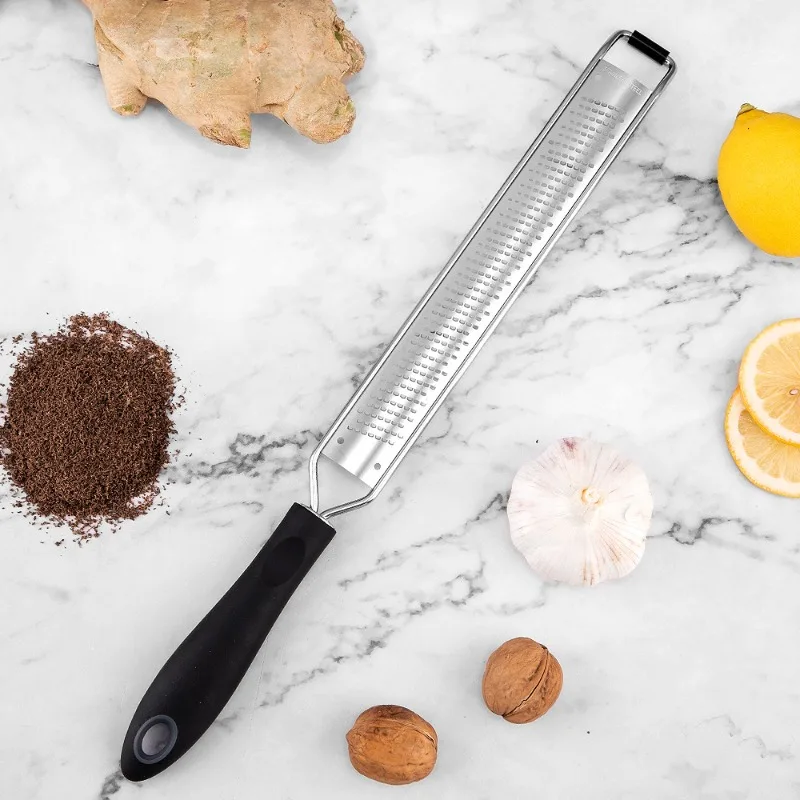 Anti‑slip Grip 1pc Stainless Steel Cheese Grater Lemon Zester Chocolate Garlic Fruit Kitchen Scraper Shredder Baking Gadget Tool